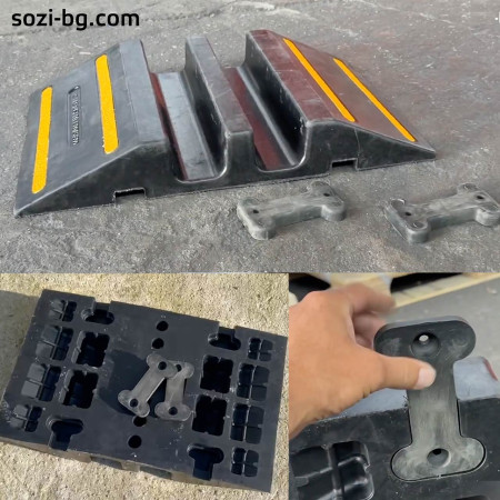 KAB-PRO-SH-40 – 40 Ton Rubber Ramp for Hoses and Cables | 2x 70×70 mm Channels