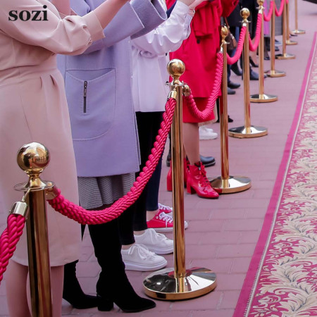 Red Twisted Rope Sozi with Gold End Caps – 1.5 m for Barrier Stanchions Red Twisted Rope Sozi with Gold End Caps – 1.5 m for Barrier Stanchions