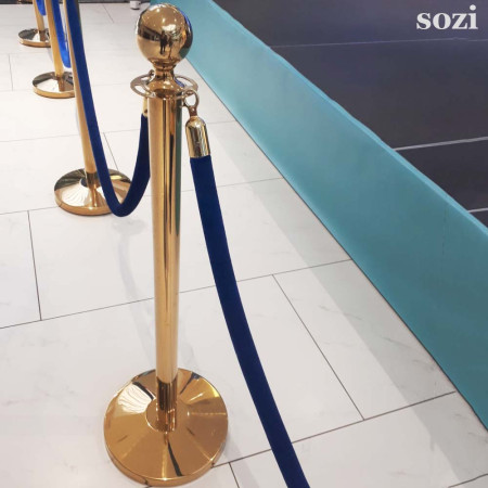 Blue Velvet Rope with Gold End Caps – 1.5 m for Stanchions Blue Velvet Rope with Gold End Caps – 1.5 m for Stanchions